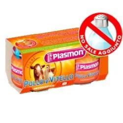 PLASMON Fórmula infantil homogeneizada de vitela e frango Plasmon 2x80 g + 6 meses