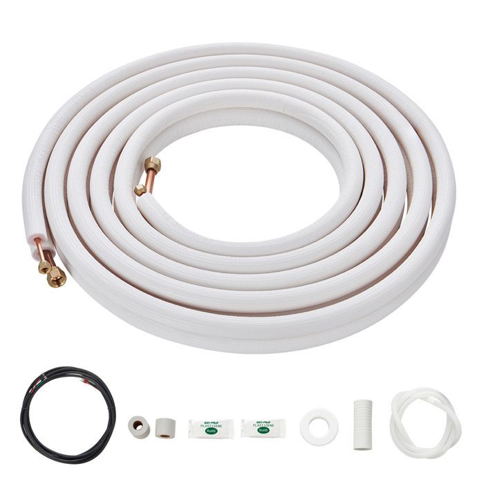 Conjunto de minitubería DUOKU - 7620 mm - Aislamiento de triple capa - Bomba de calor - HVAC