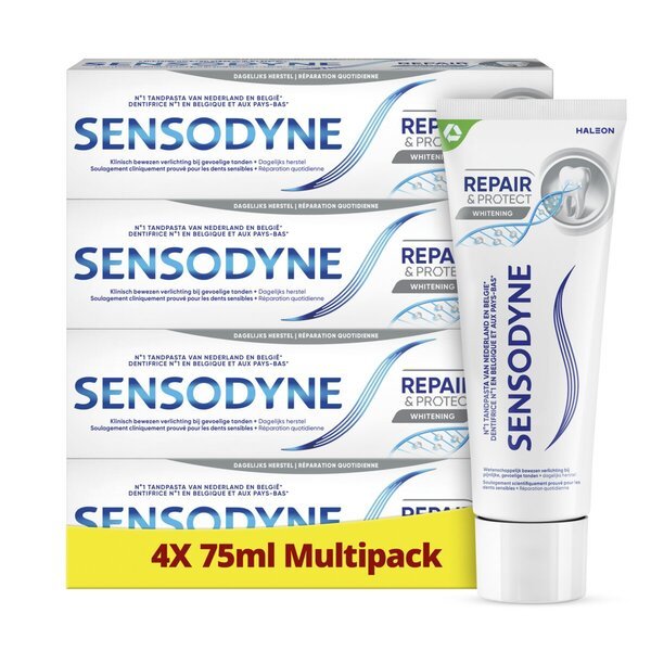 Sensodyne Repair & Protect belilna zobna pasta<br>Medicinski pripomoček - 4 x 75 ml