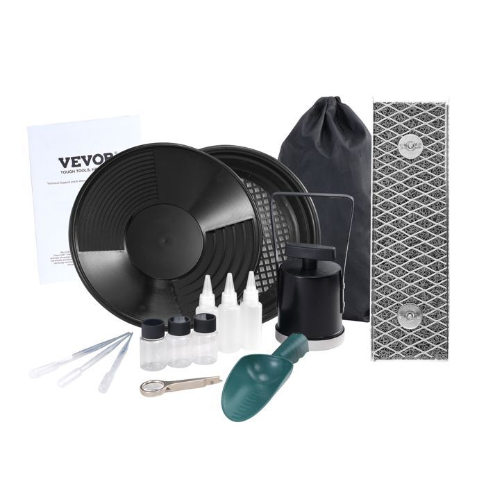 Kit portátil para buscar oro - VEVOR - Tallo de aluminio resistente de 30 cm (12 pulgadas) para la búsqueda de oro - Minero/buscador de oro para jardines y ríos