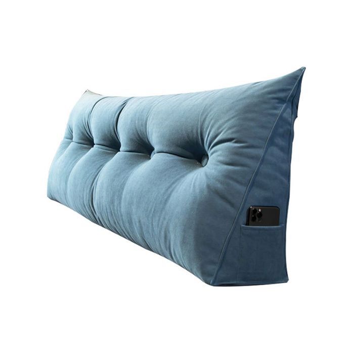 Almofada de encosto em camurça, ideal para cama e sofá, almofada de leitura com capa removível 60x50x20 cm