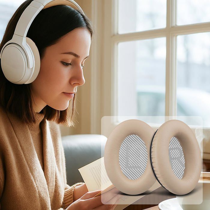 SOULWIT Coussinets d'oreille pour Bose SoundLink Around-Ear II (Sound Link AE2/Model BA2) Casque - Beige