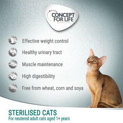 Concept for Life -steriloitujen kissojen kuivaruoka - lohi