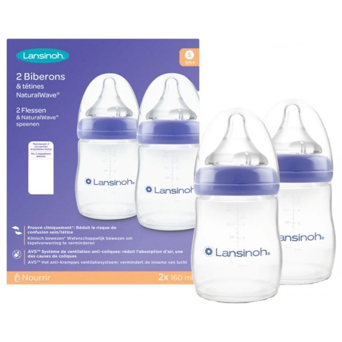 Lansinoh Natural Wave S babyfles 2 x 160 ml