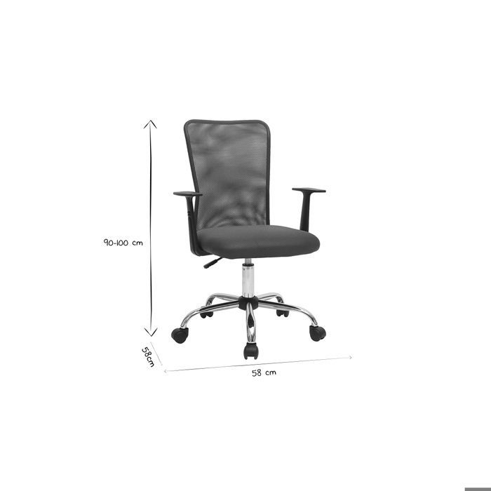 Fauteuil de bureau design mesh noir PLUZ