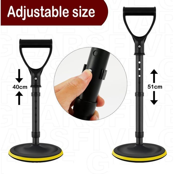 Ayuda de movilidad ajustable - DOK - Altura ajustable de 40 a 51 cm - Base antideslizante de 18 cm - Mango cómodo