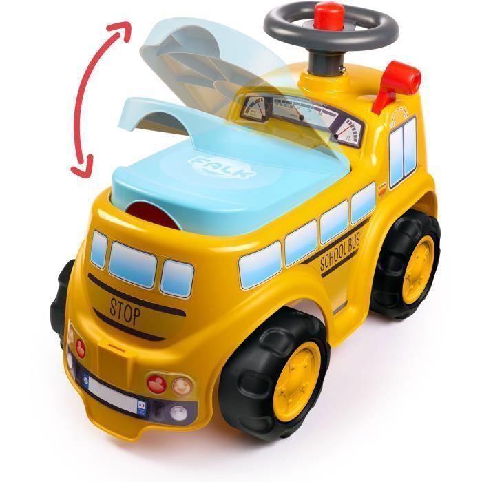 Giocattolo cavalcabile - FALK - Autobus scolastico - Sedile apribile - Volante - Dai 12 mesi in su - 100% Made in France