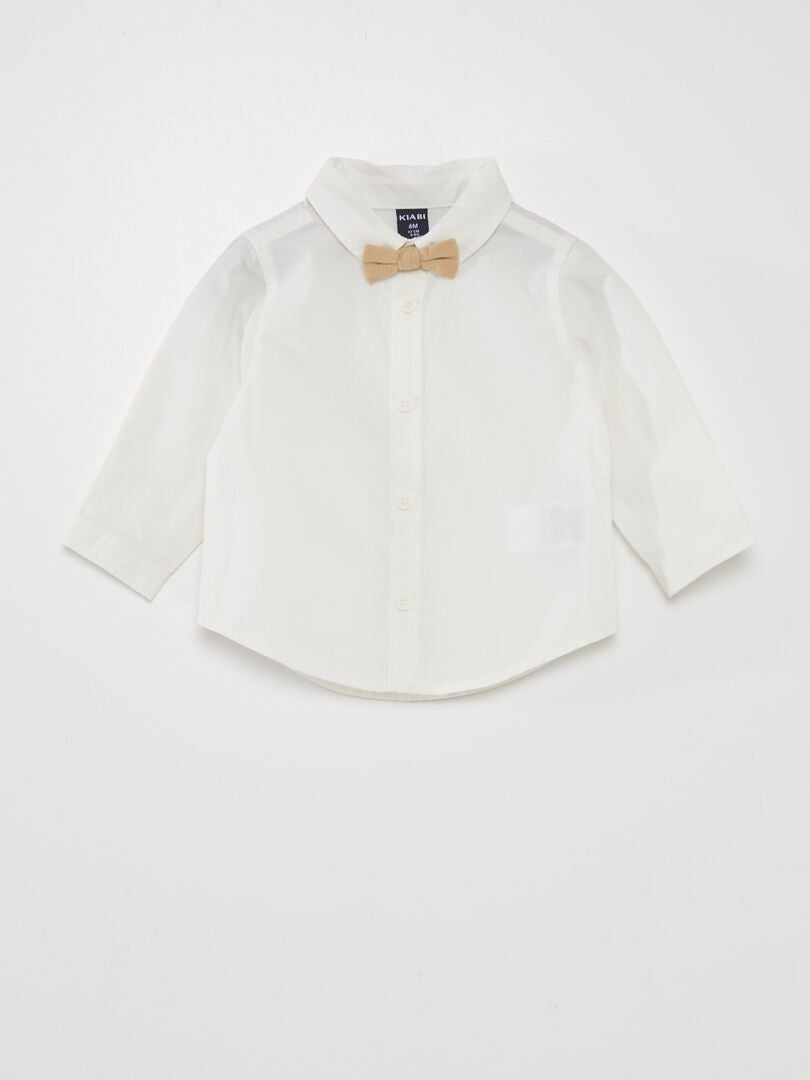 Shirt + broek + vest + vlinderdas - 3-delige set - BEIGE