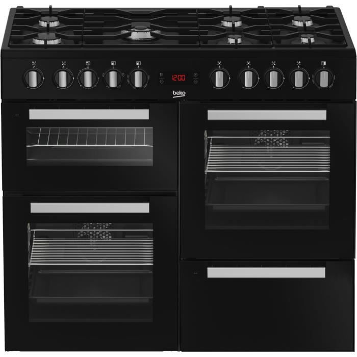 BEKO Electric Range Cooker - 6 Gas Burners + 1 Wok Burner - 100 cm - PF335325DB