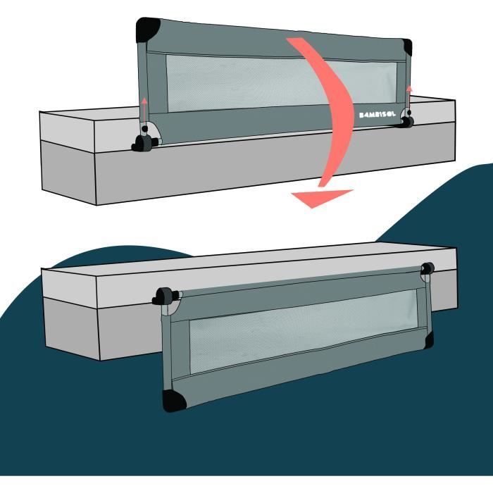 Bed rail - LOOPING - BL5003G - Foldable - Grey