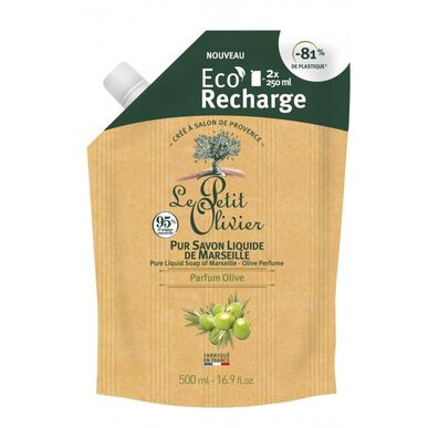 Le Petit Olivier Olive nestemäisen käsisaippuan täyttöpakkaus 500 ml
