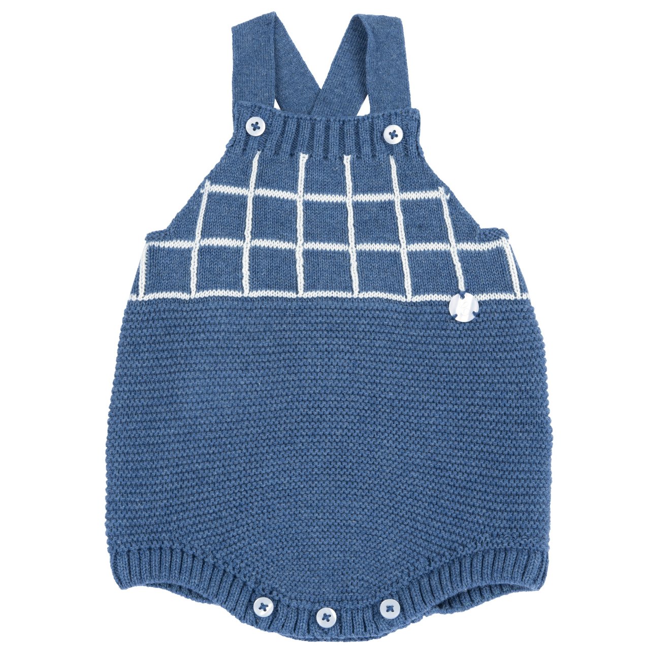 barboteuse bleue en tricot