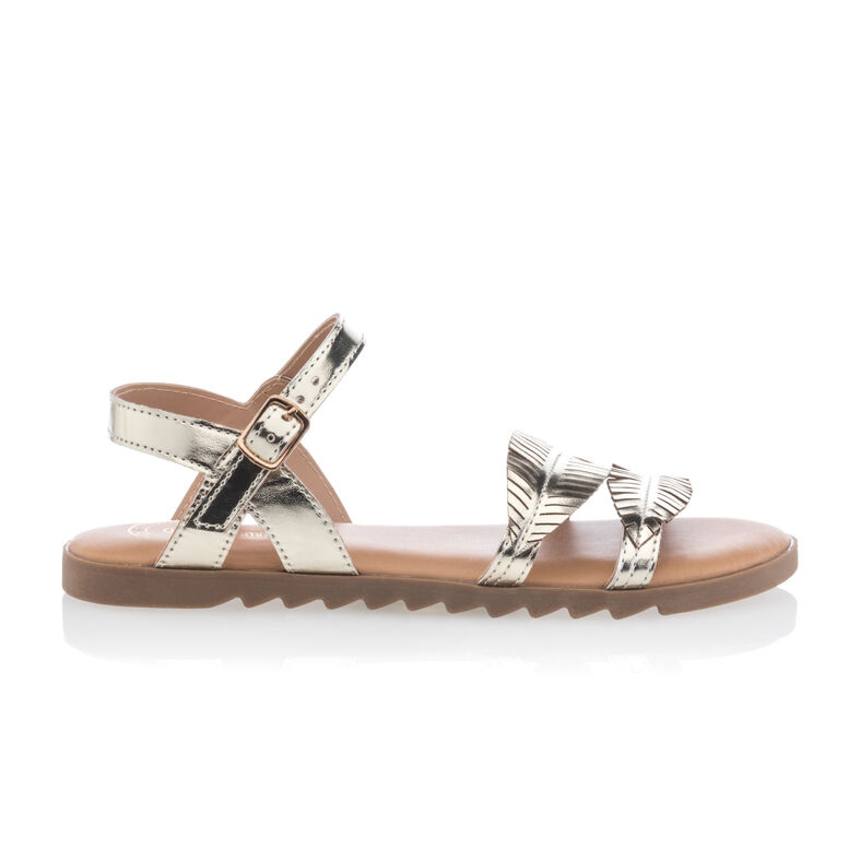 Sandalias amarillas para niña / Zapatos de punta abierta