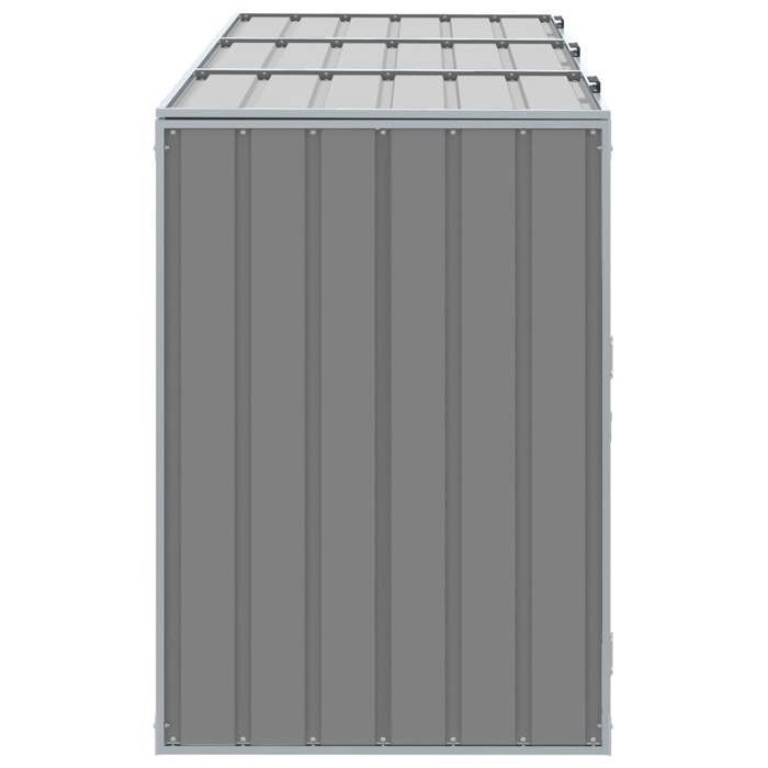 Copertura/unità di stoccaggio con ruote per tre bidoni - VIDAXL - grigio acciaio CC4456339