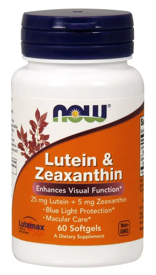 Now Foods Lutein & Zeaxanthin, Suplement diety zawierający składniki wspomagające wzrok, Kapsułki