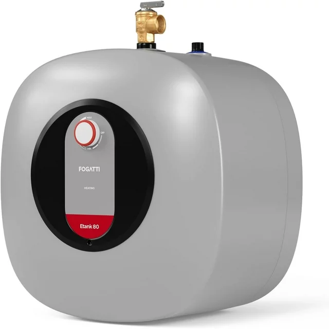 FOGATT 8 gallonan sähköinen vedenlämmitinsäiliö Etank 80, käyttöpisteen minisäiliöinen vedenlämmitin, 120 V pieni lämminvesivaraaja asuntoon, keittiöön, kylpyhuoneeseen, matkailuautoon, asuntovaunuun, suihkuun