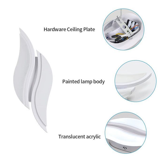 Luminária de parede LED moderna DELIPOP 12W - Branca - 6500K - Fonte de luz dupla - Iluminação para corredor, varanda e escada