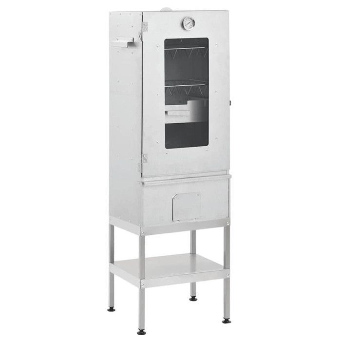 Horno ahumador para barbacoa con mesa de acero galvanizado