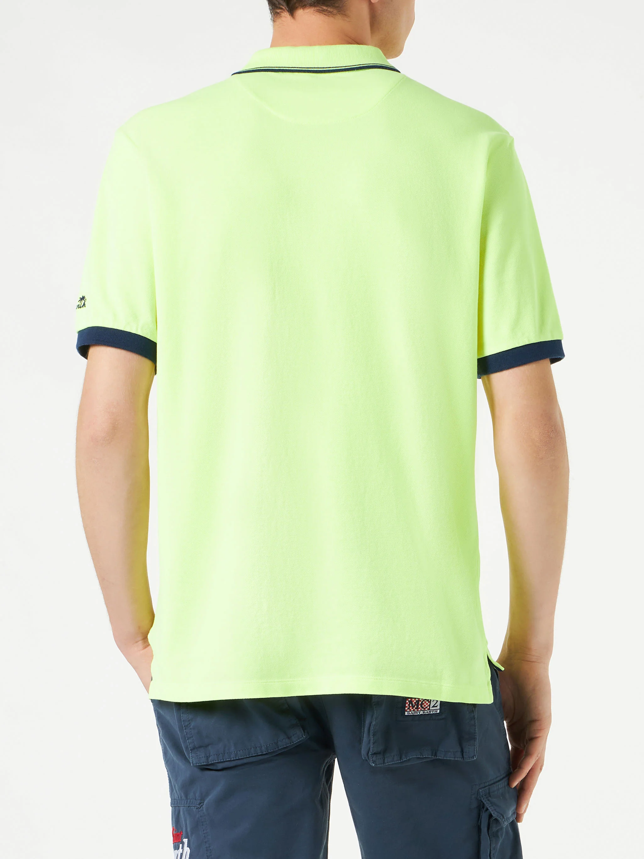 Fluorescerend geel piqué poloshirt met St. Barth-logo