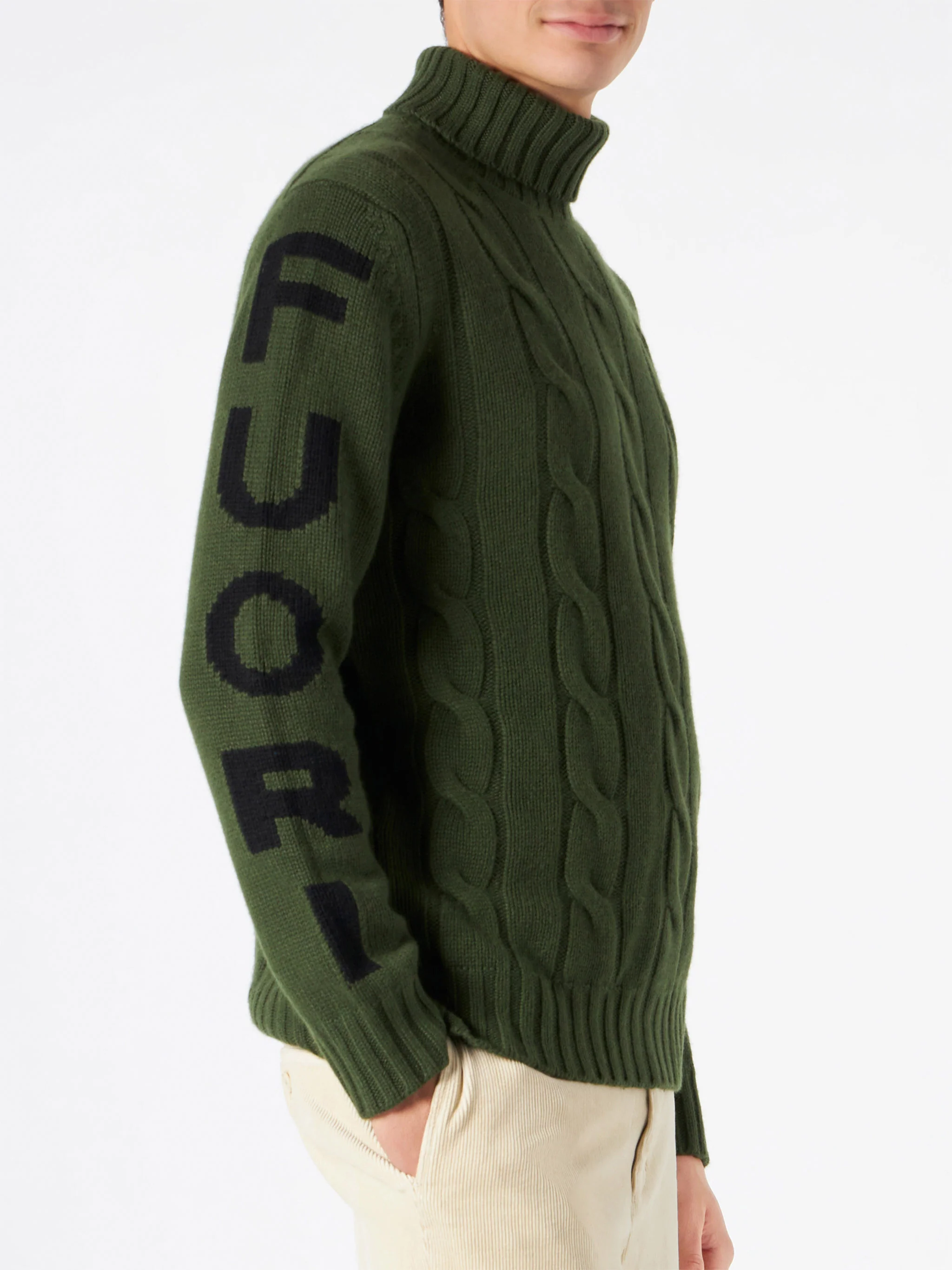 Jersey de cuello alto tejido con estampado Off-Piste para hombre