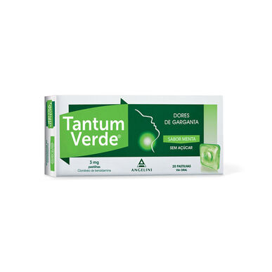 Tantum Verde pastilky, bolest v krku, máta, 20 pastilek