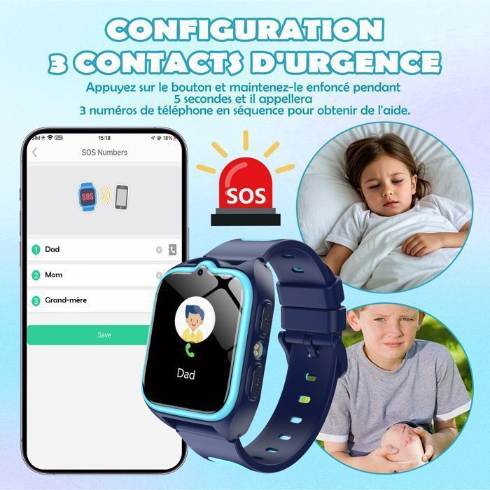 Blackview Montre Connectée Enfant 4G avec Écran HD 1,75