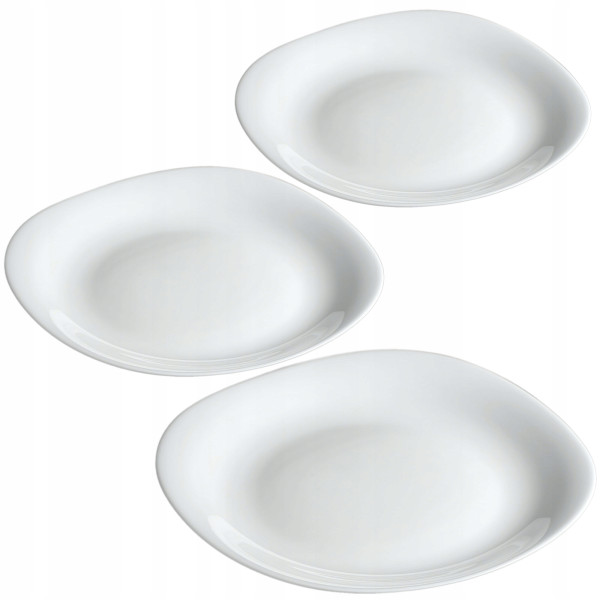 Kadax Talerz Obiadowy Płytki 28cm Biały 3szt
