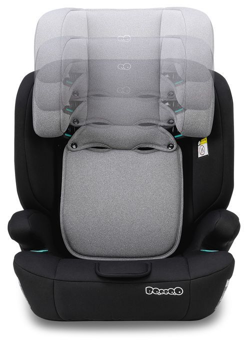 Silla de coche Booboo con cinturón de seguridad, grupo I-Size 1/2/3 (9-36 kg / 76-150 cm), con protección contra impactos laterales y reposacabezas regulable en altura.