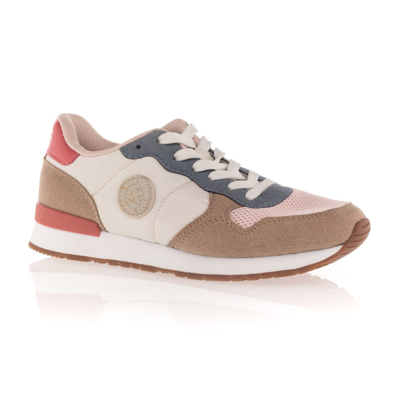 Zapatillas deportivas para mujer color beige.