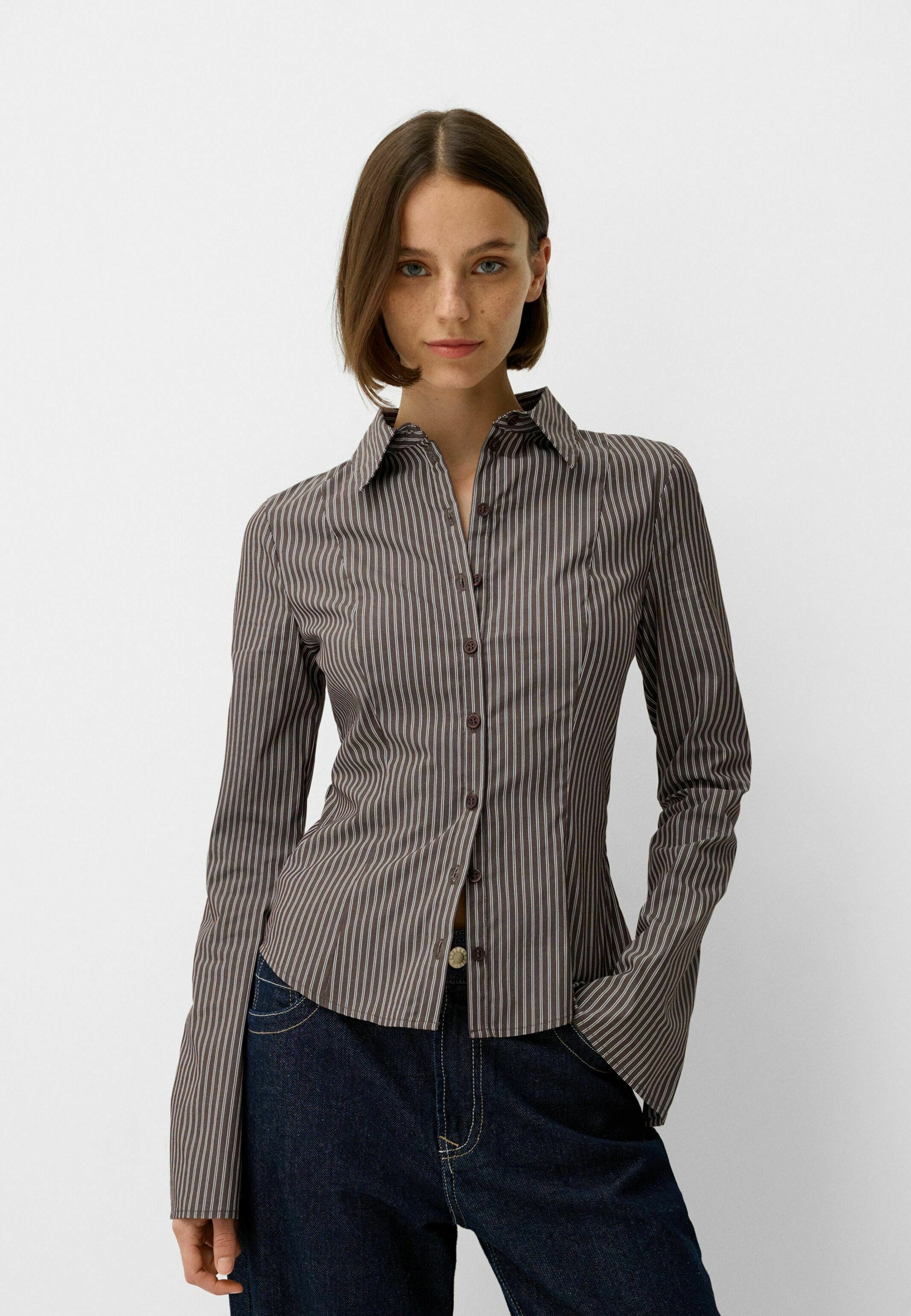 Chemisier boutonné Bershka - marron foncé