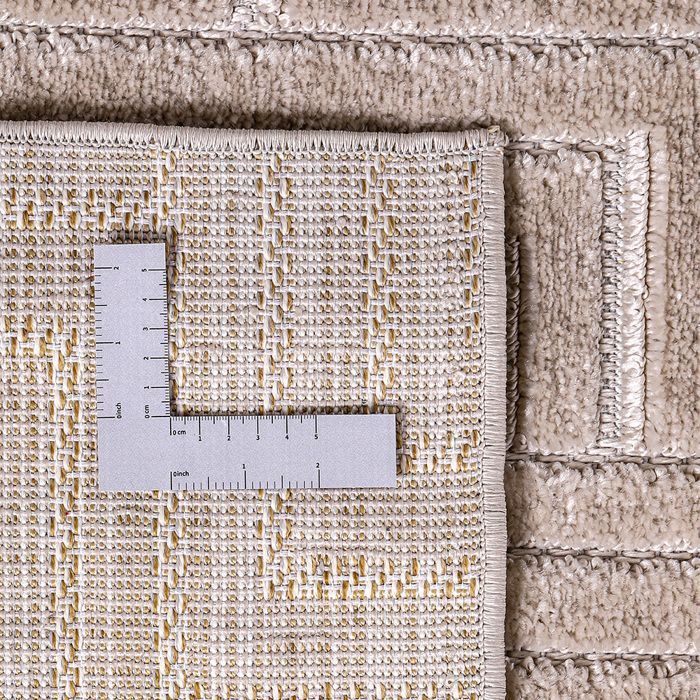 Alfombra grande de diseño contemporáneo y moderno - Beige (160x230 cm) - Beige claro