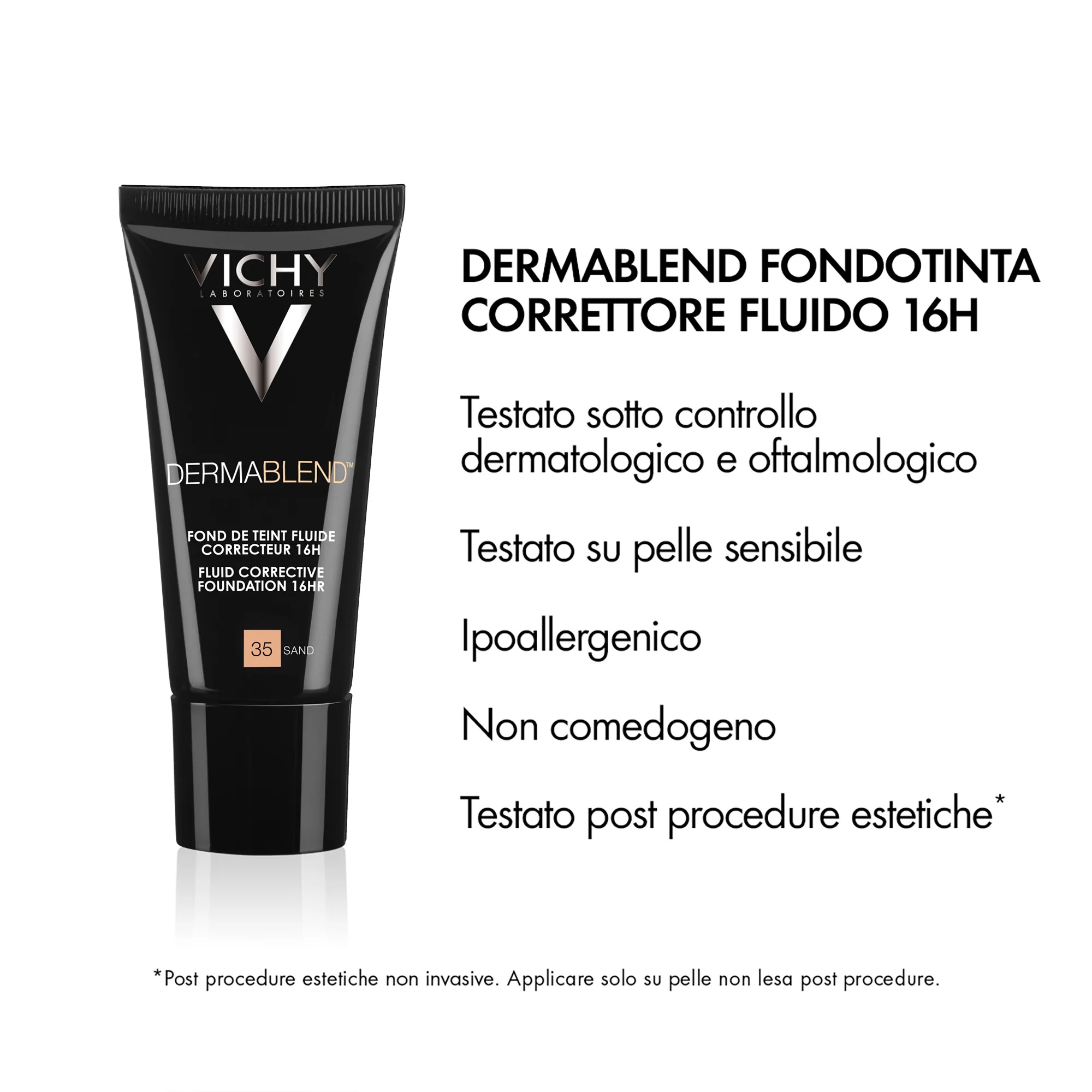 VICHY Vichy Dermablend Fluid 35 Arena 30 ml 16H Base de Maquillaje Correctora Fluida