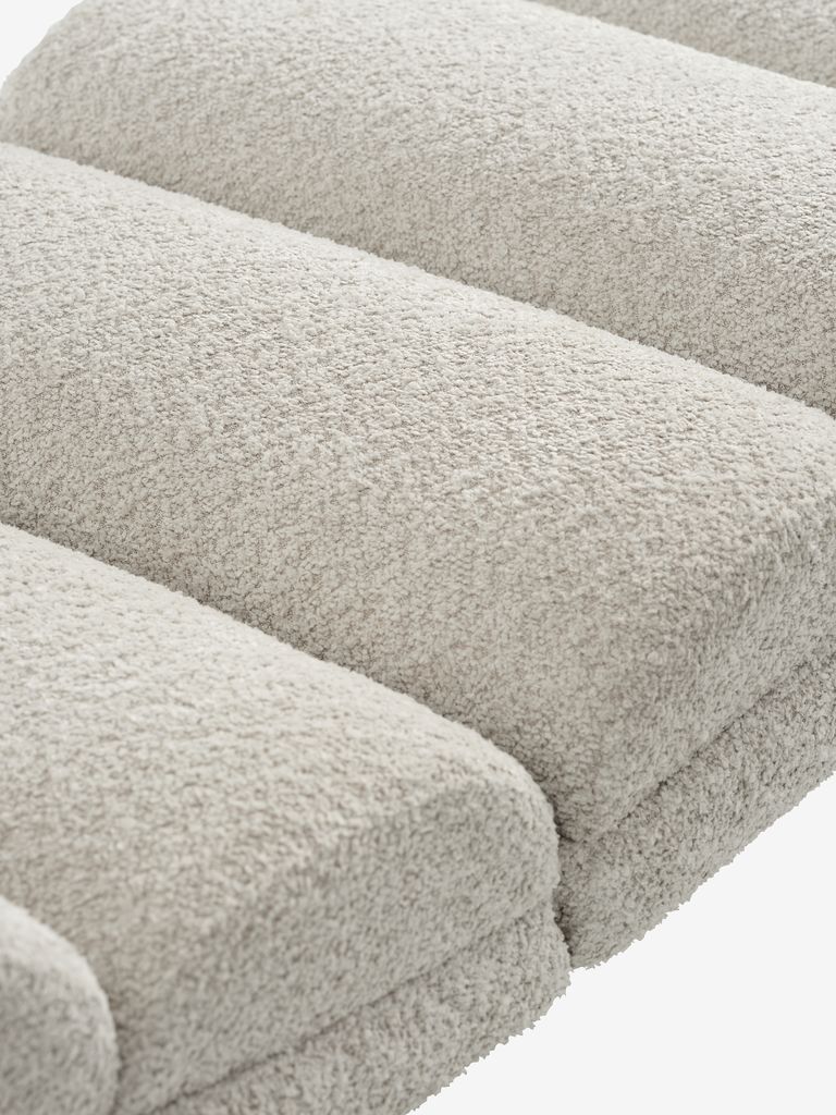 LINDELSE Chaise Lounge LINDELSE plišana tkanina u bež/crnoj boji