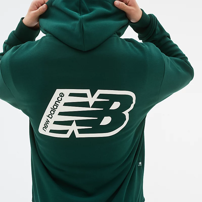 Moletom com capuz Homme NB Essentials Fleece - VERDE NOTURNO