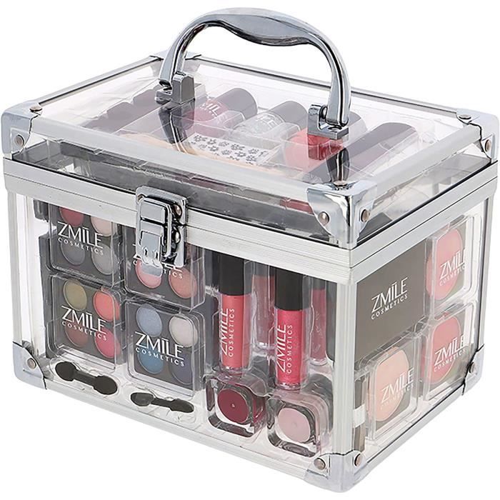 Set de regalo de belleza - Set de maquillaje de 42 piezas - Sombras de ojos - Labiales - Caja transparente