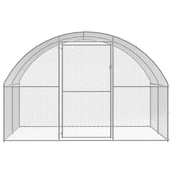 Chicken coop - Dilwe - 3x2x2 m - Galvanized steel - Outdoor - For 6 hens