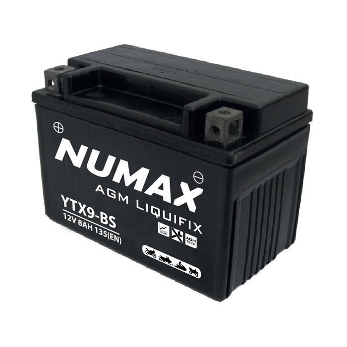 Batería para motocicleta Numax Premium AGM YTX9-BS de 12 V, 8 Ah y 135 A