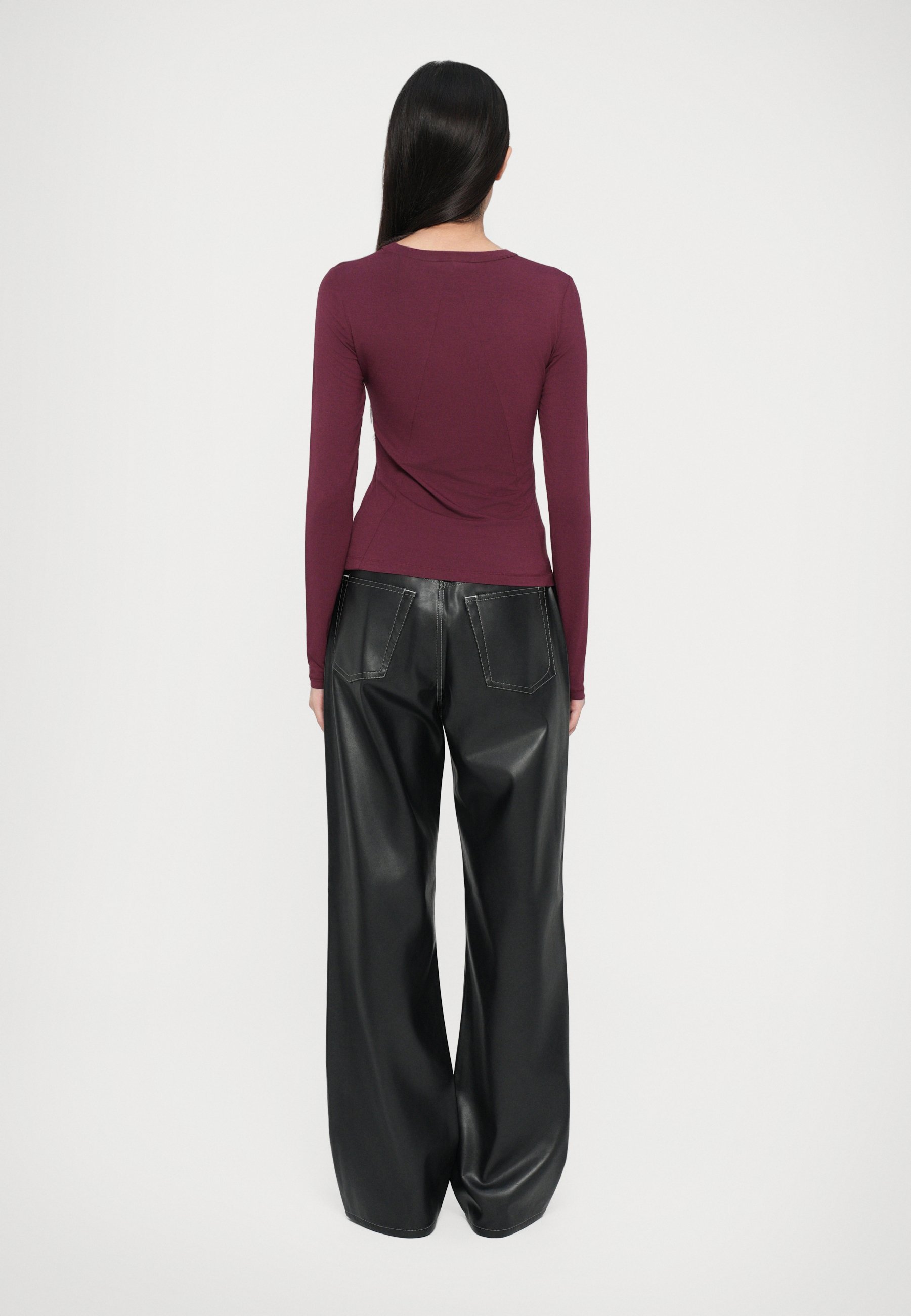 Rag & Bone LUCA SLIM - Top met lange mouwen - wijnrood