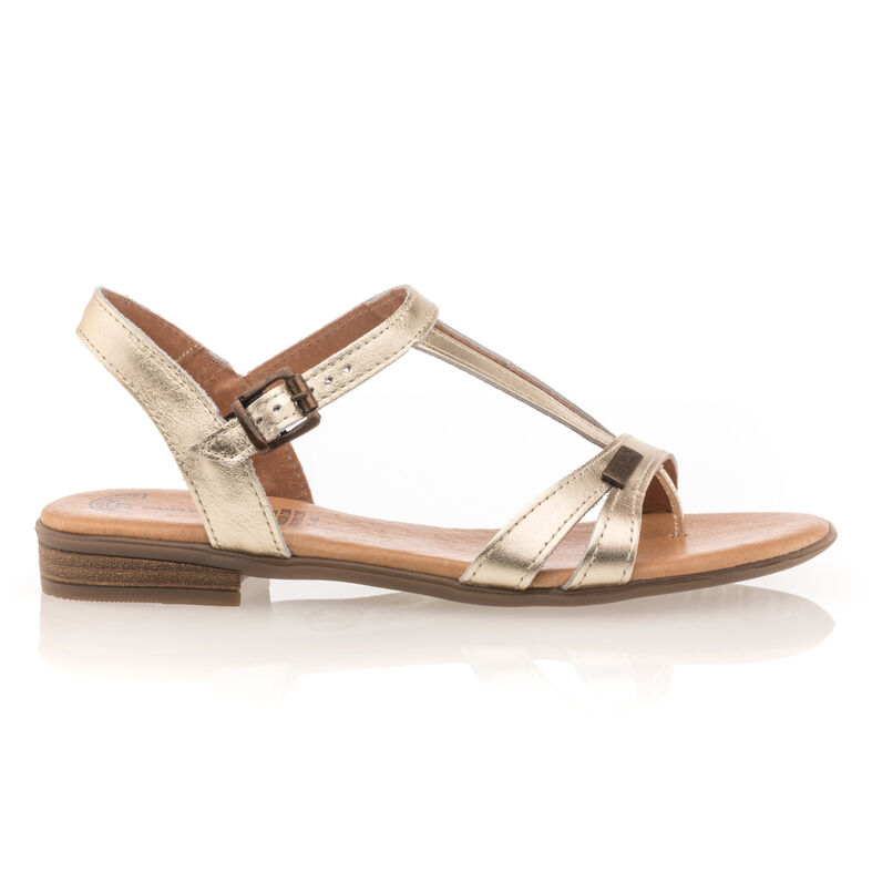 Chanclas/sandalias de dedo amarillas para mujer