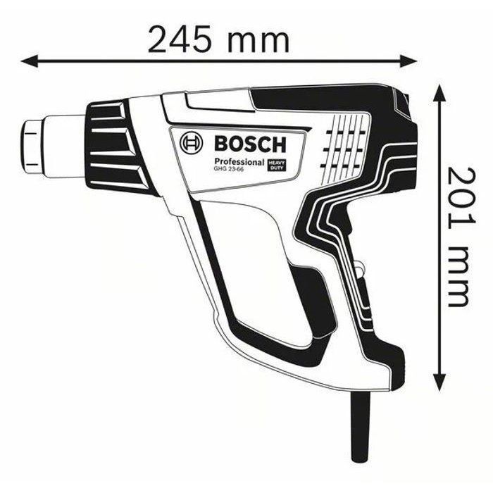 Pistola de ar quente Bosch Professional GHG 23-66 + estojo - 2300 W - 650 °C - 06012A6300