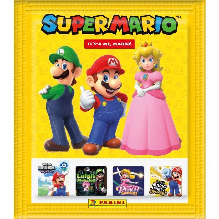 Lata metálica - PANINI - Super Mario 2 - 36 paquetes - 180 pegatinas - 1 tarjeta de edición limitada
