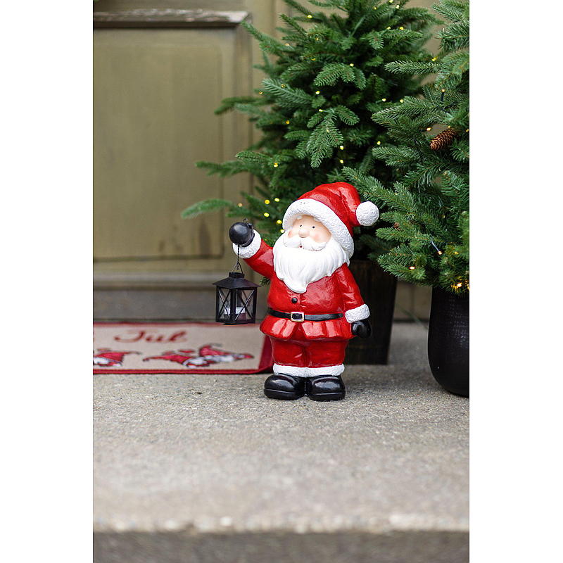 Hemgjord jultomte 40 cm med värmeljus i glasfiber