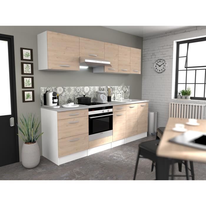 OSLO Meuble haut 1 porte - Décor Chêne Jackson - L 60 x P 36 x H 35 cm