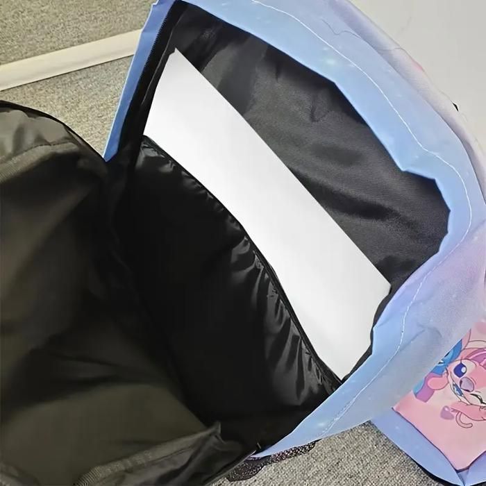 Conjunto de 3 mochilas escolares para niñas: mochila con estampado de dibujos animados, estuche para lápices y bolsos de hombro - Regalos para niñas