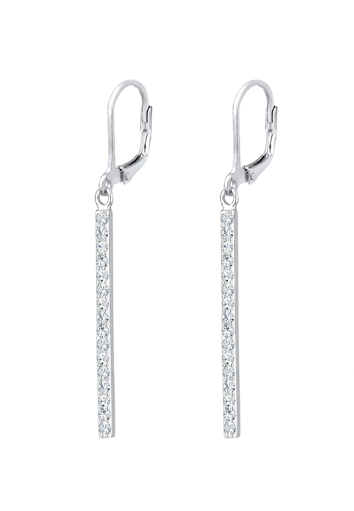 Elli Femmes pendentif d'oreilles géo bâton avec cristaux en argent sterling 925