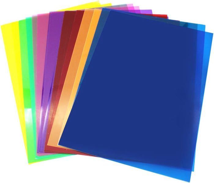 14 filtros de gel correctores de 29,7 x 21 cm, láminas de gel de color transparente para flash, luz LED y película.