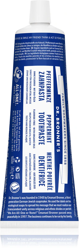 Dr. Bronner's Pepermunt Tandpasta voor Witte Tanden zonder Fluoride
