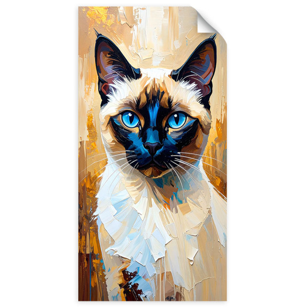 Naklejka na ścianę do pokoju młodzieżowego Feeby Sfinks Kolorowy Kot 40x80