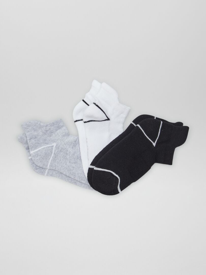 Juego de 3 pares de calcetines deportivos - NEGRO