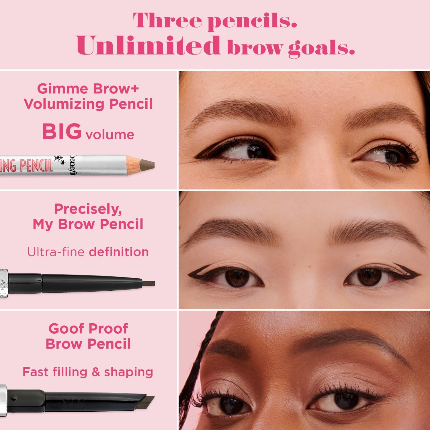 „Benefit“ antakių pieštukas „Brow Collection Gimme Brow+“ apimtį suteikiantis pieštukas – 1,19 g